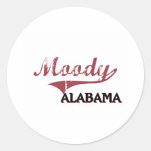 Schwermütiger Alabama-Stadt-Klassiker Runder Aufkleber