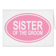 Schwester des Bräutigams, der ovales Rosa Wedding  Grußkarten