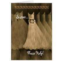SCHWESTER Trauzeugin-Einladung GOLDkleid Grußkarten