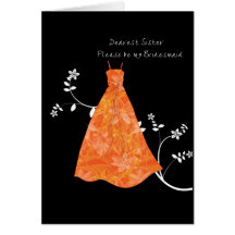 Schwesterbrautjungfern-Kittelorange Karte