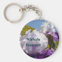Schwestern für immer! keychain lila weiße Iris-Blu Schlüsselbänder