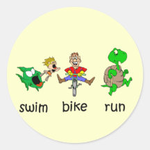 Schwimmen-Fahrrad-Lauf Runder Sticker