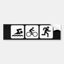 Schwimmen, Fahrrad, Lauf - Triathlon Autoaufkleber