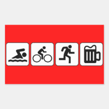 Schwimmen-Fahrrad-Laufgetränk Rechteckige Aufkleber