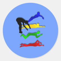 Schwimmen-Schwimmer-Wasser-Sport-Schwimmen Runder Aufkleber