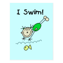 Schwimmen-T-Shirts und Geschenke des Mädchen-I Postkarten