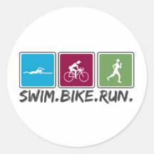 Schwimmenfahrrad laufen gelassen (Triathlon) Aufkleber