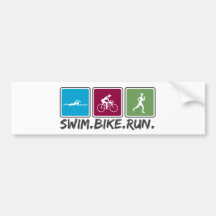 Schwimmenfahrrad laufen gelassen (Triathlon) Auto Sticker