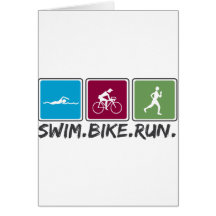 Schwimmenfahrrad laufen gelassen (Triathlon) Grußkarten