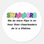 Schwimmer u. Cheerleadern Runde Sticker