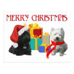 Scottie und Westie frohe Weihnachten Postkarten