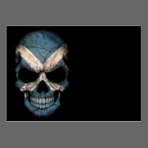 Scottish Flag Skull on Black visitenkarten