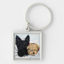Scottish Terrier u. Yorkie beste Freunde Schlüsselband