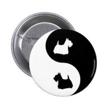 Scottish Terrier Yin Yang Anstecknadelbutton