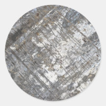 Scraped Chrome Grunge Round Stickers