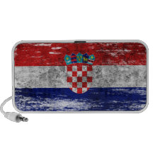 Scuffed and Worn Croatian Flag Portable Speakers