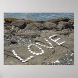 Seashell-Kunst auf dem Strand Posterdruck
