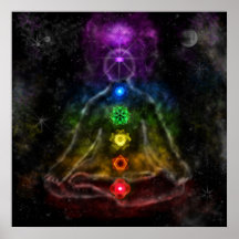 Sechs Chakras Plakat