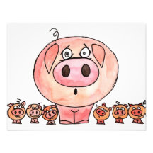 Sechs kleine Schweine Individuelle Ankündigskarten
