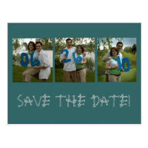 sechs, sechsundzwanzig, zehn, SAVE THE DATE! Postkarte