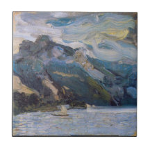 See Traunsee mit Bergen durch Richard Gerstl Keramikfliese