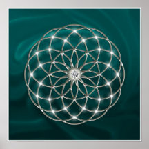 Seed of life - Tube Torus - Flower of life -grün Plakat