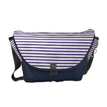 Seemann-Streifen - Marine-Blau und Weiß Kurier Tasche