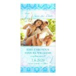 Seepferdepaar-Strand-Foto lädt Save the Date ein Fotokarte
