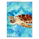 SeeschildkrötemarineMeereswelt Watercolormalerei Grußkarte
