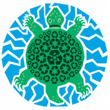 Seeschildkröten, recycelnd fotostatue
