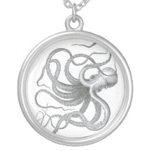 Seesteampunk Kraken-Silberhalskette