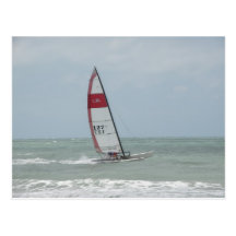 Segelboot an Clearwater Strand Postkarten