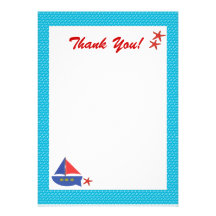 Segelboot flaches Notecard, danke! Personalisierte Ankündigungskarte