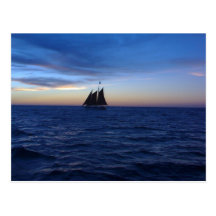 Segelbootsonnenuntergang Postkarte