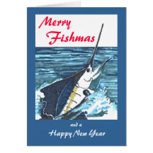 Segelfisch-Weihnachten Grußkarte