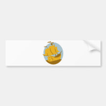 Segelschiff galleon Retro Auto Sticker