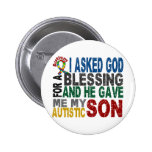 Segnung von von 5 SOHN Autismus-T-Shirts u. Kleid Anstecknadelbutton