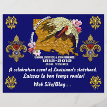 Sehen zweihundertjähriges Karneval-Party Louisiana Flyer