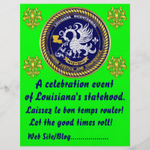 Sehen zweihundertjähriges Karneval-Party Louisiana Flyerdruck