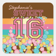 Sehr süßer bunter Süßigkeits-Sammlungs-Geburtstag Sticker
