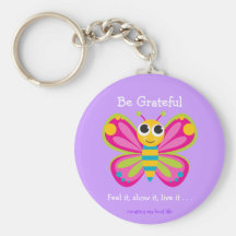 "Seien Sie dankbarer" niedlicher Schmetterling Key Schlüsselbänder