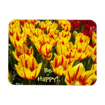 Seien Sie glücklich! Magneten gelbe Tulpe-Blumenna