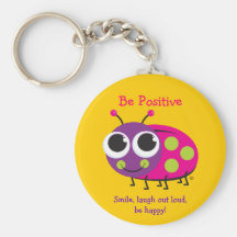"Seien Sie positiver" Marienkäfer Keychain Schlüsselbänder
