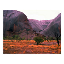 Seitenansicht von Ayers Felsen, Australien-Wüste Postkarte