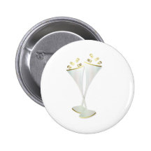 Sektkelche in Schwarzweiss Buttons