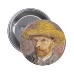 Selbstporträt mit einem Strohhut durch Vincent van Button