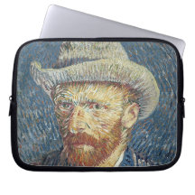 Selbstporträt mit geglaubtem Hut, 1887-88 (Öl auf  Laptop Computer Schutzhülle