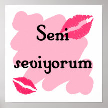 Seni seviyorum - Liebe des Türkischen I Sie Plakatdrucke