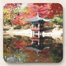 Seoul-Herbst färbt Korken-Untersetzer