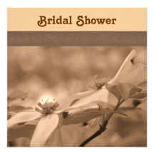 Sepia-Hartriegel-Blumen-Brautparty-Einladung